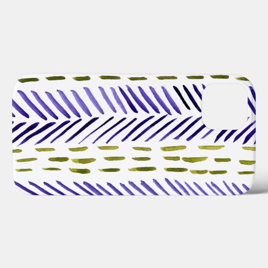 Coques Case-Mate iPhone Motif d'épine bovine en violet et vert (Verso (horizontal))