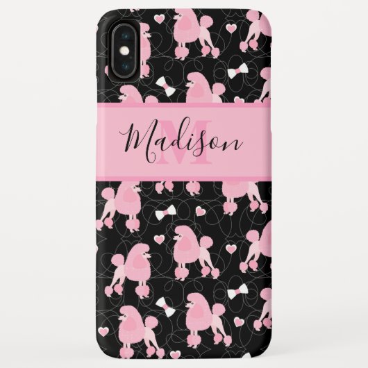 Coques Case-Mate iPhone Motif des canicules et vaches roses Nom noir Monog (Dos)