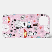 Coques Case-Mate iPhone motif des chats et des fleurs (Verso (horizontal))
