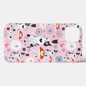 Coques Case-Mate iPhone motif des chats et des fleurs (Verso (horizontal))