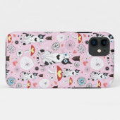 Coques Case-Mate iPhone motif des chats et des fleurs (Dos (Horizontal))