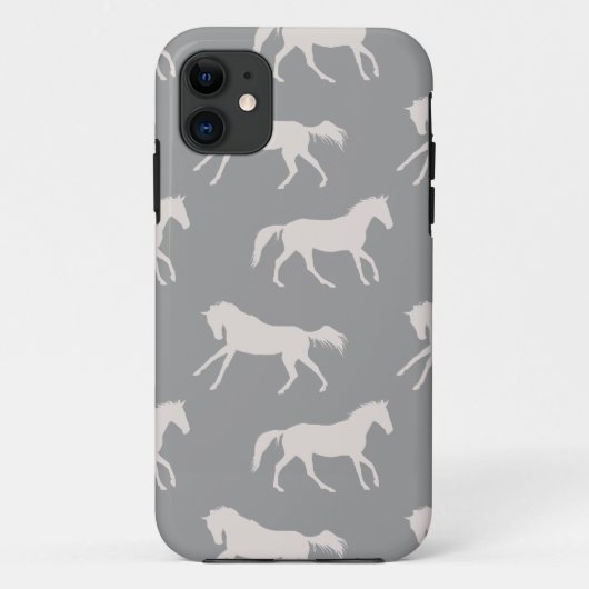 Coques Case-Mate iPhone Motif des Chevaux de Galloping Gray (Dos)