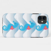Coques Case-Mate iPhone Motif Des Chevaux De Mer Et Des Vagues Bleues (Dos (Horizontal))