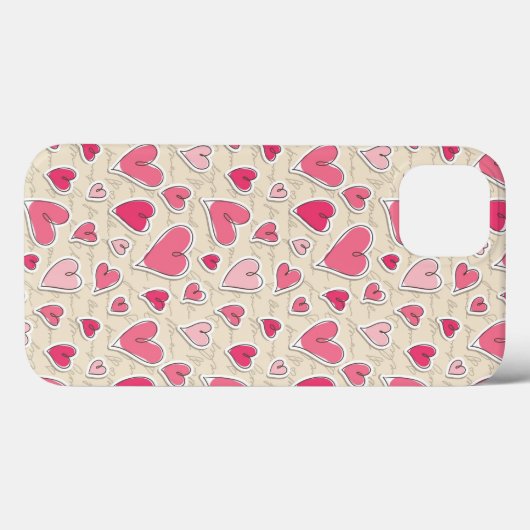Coques Case-Mate iPhone Motif des Coeurs (Verso (horizontal))