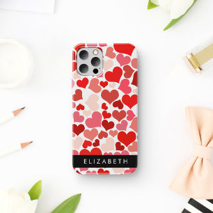 Case-Mate iPhone Case Motif Des Coeurs, Coeurs Rouges, Amour, Votre Nom