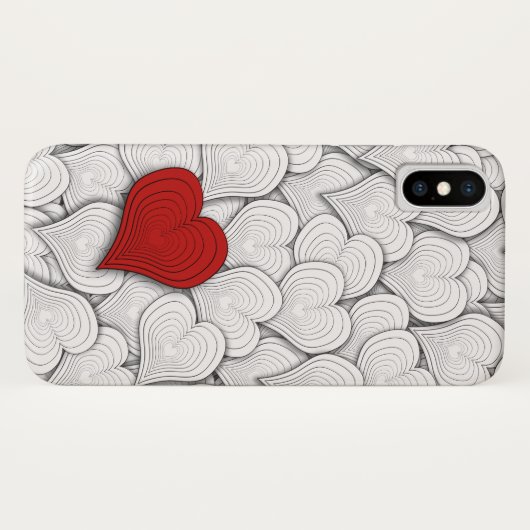 Coques Case-Mate iPhone Motif des Coeurs d'oignon noir et blanc (Dos (Horizontal))