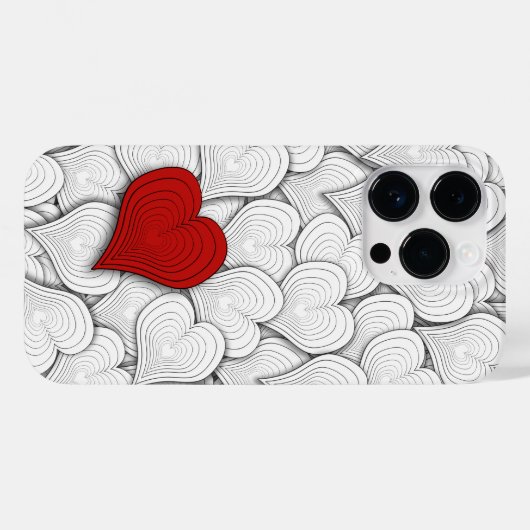 Coques Case-Mate iPhone Motif des Coeurs d'oignon noir et blanc (Verso (horizontal))
