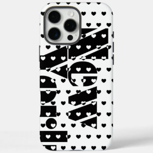 Coques iPhone 16 Pro Max Motif des Coeurs Noir et Blanc de New York
