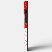 Coques Case-Mate iPhone Motif Des Coeurs Rouge Et Blanc (Verso / Gauche)