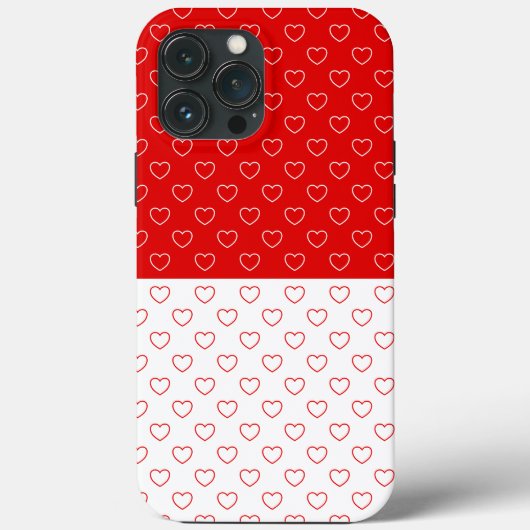 Coques Case-Mate iPhone Motif Des Coeurs Rouge Et Blanc (Verso)