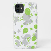 Coques Case-Mate iPhone Motif Des Eléphants, Eléphants Mignons - Grey Vert (Dos)