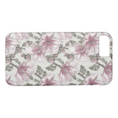 Coques Case-Mate iPhone Motif des fleurs d'hibiscus roses rousses (Dos (Horizontal))