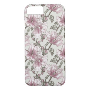 Coque iPhone 7 Motif des fleurs d'hibiscus roses rousses