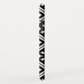 Coques Case-Mate iPhone Motif des flocons de neige de Noël noir et blanc (Dos/Droite)