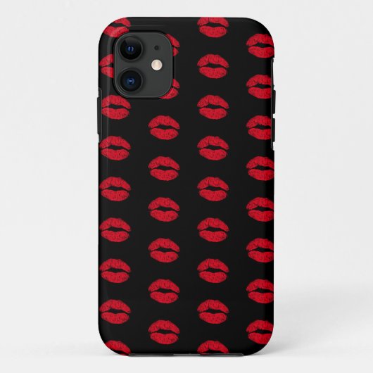 Coques Case-Mate iPhone Motif des lèvres de baisers rouges (Dos)