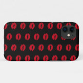 Coques Case-Mate iPhone Motif des lèvres de baisers rouges (Dos (Horizontal))
