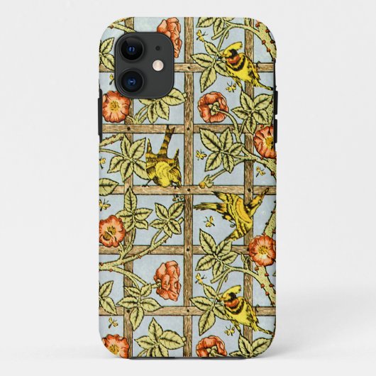 Coques Case-Mate iPhone motif des oiseaux et des fleurs de William Morris (Dos)
