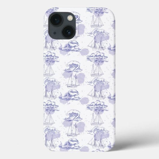 Coques Case-Mate iPhone Motif des ondulations et des navires (Verso)