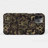 Coques Case-Mate iPhone Motif des papillons aux fleurs d'or (Dos (Horizontal))