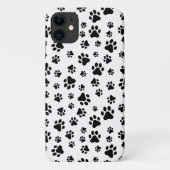 Coques Case-Mate iPhone Motif des pattes, pattes de chien, noir et blanc (Dos)