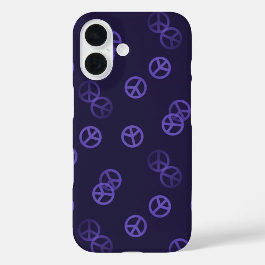 Coques Case-Mate iPhone Motif des signes de paix violet (Verso)