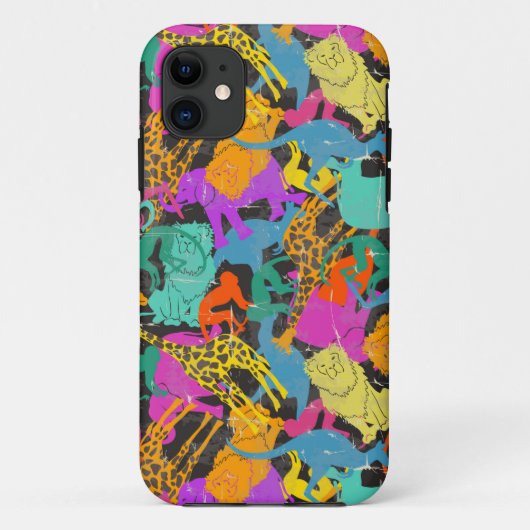 Coques Case-Mate iPhone Motif des silhouettes d'animaux rétro (Dos)