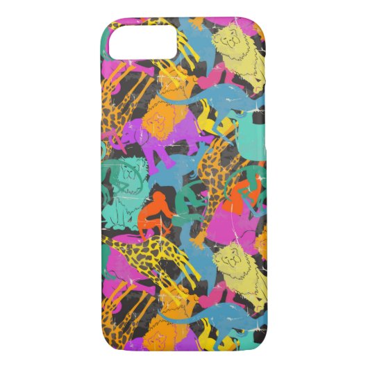 Coques Case-Mate iPhone Motif des silhouettes d'animaux rétro (Dos)
