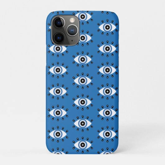 Coques Case-Mate iPhone Motif des yeux mal grecs bleu noir blanc (Dos)