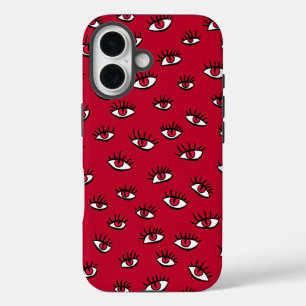 Coques iPhone 16 Motif des yeux rouges - Horreur esthétique gothiqu