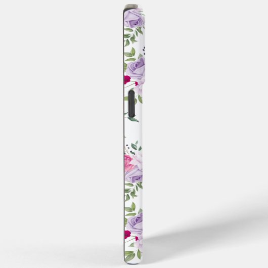 Coques Case-Mate iPhone Motif design aux fleurs rose et rouge (Verso / Droite)
