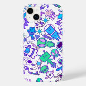 Coques Case-Mate iPhone Motif d'espace rétro (Verso)