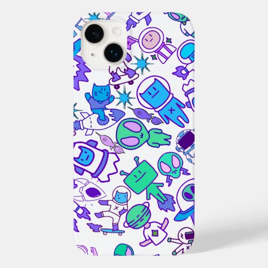 Coques Case-Mate iPhone Motif d'espace rétro (Verso)