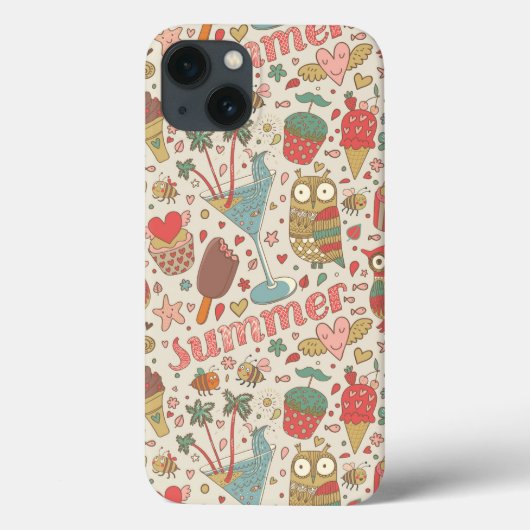 Coques Case-Mate iPhone Motif d'été avec la crème glacée (Verso)