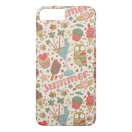 Coques Case-Mate iPhone Motif d'été avec la crème glacée (Dos)