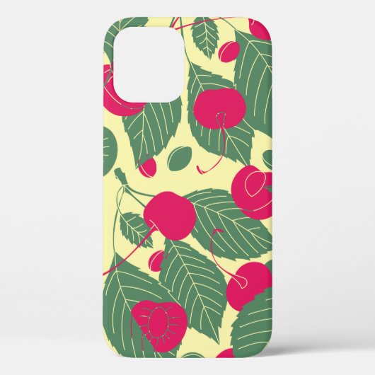 Coques Case-Mate iPhone Motif d'été de couleur vive avec cerises. Grappe (Verso)