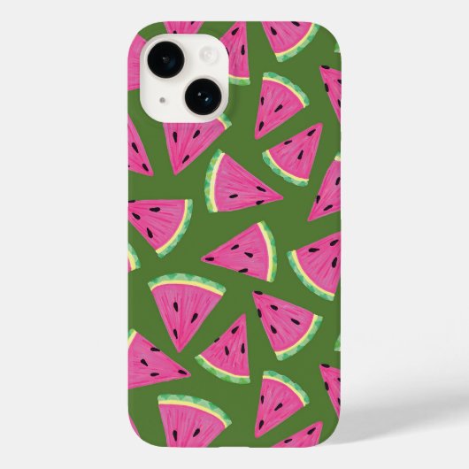 Coques Case-Mate iPhone Motif d'été de la pastèque tropicale (Verso)