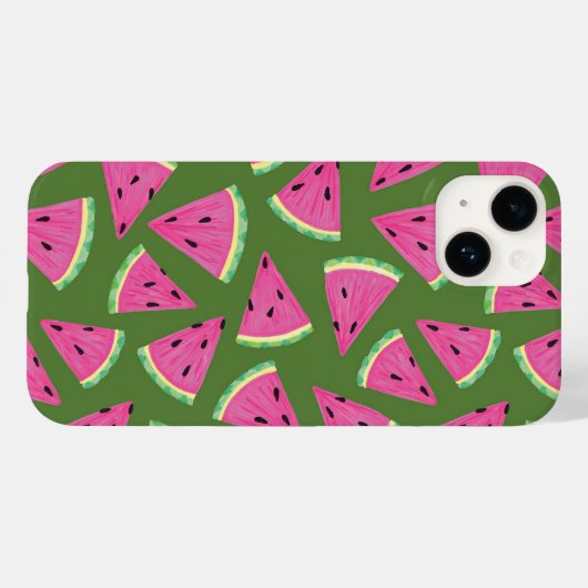 Coques Case-Mate iPhone Motif d'été de la pastèque tropicale (Verso (horizontal))
