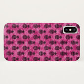 Coques Case-Mate iPhone Motif d'été tropical à ananas rose chaud et noir (Dos (Horizontal))