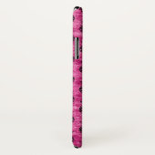 Coques Case-Mate iPhone Motif d'été tropical à ananas rose chaud et noir (Dos/Droite)
