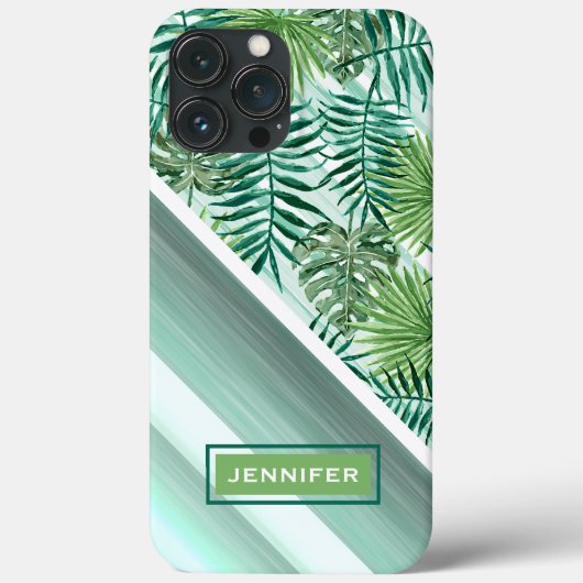 Coques Case-Mate iPhone Motif d'été Tropical Feuille Green Palm personnali (Verso)