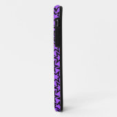 Coques Case-Mate iPhone Motif d'étoile géométrique violet et noir (Dos/Gauche)