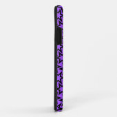 Coques Case-Mate iPhone Motif d'étoile géométrique violet et noir (Dos/Droite)