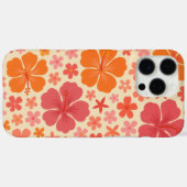 Coques Case-Mate iPhone Motif d'hibiscus hawaïen des années 60 (Verso (horizontal))