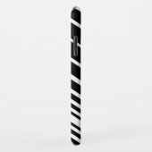 Coques Case-Mate iPhone Motif diagonal noir et blanc élégant de rayures (Dos/Droite)