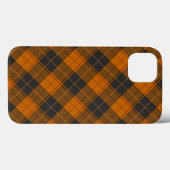 Coques Case-Mate iPhone Motif diagonal tartan simple en orange foncé (Verso (horizontal))