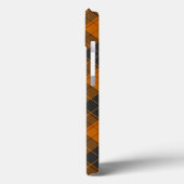Coques Case-Mate iPhone Motif diagonal tartan simple en orange foncé (Verso / Gauche)