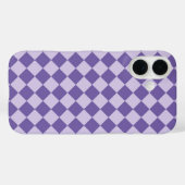 Coques Case-Mate iPhone Motif diamant à carreaux violets (Verso (horizontal))