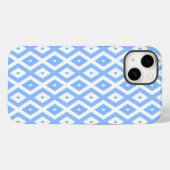 Coques Case-Mate iPhone Motif diamant bleu et blanc (Verso (horizontal))