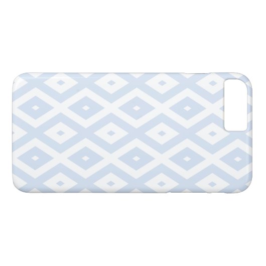 Coques Case-Mate iPhone Motif diamant bleu pâle et blanc (Dos (Horizontal))
