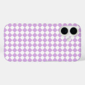 Coques Case-Mate iPhone Motif diamant de Checker blanc violet (Verso (horizontal))